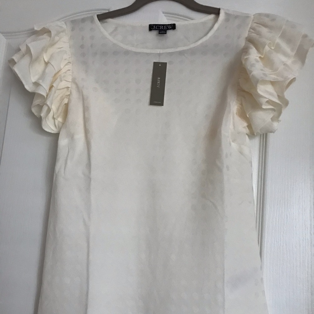 J Crew Flutter Sleeve Top